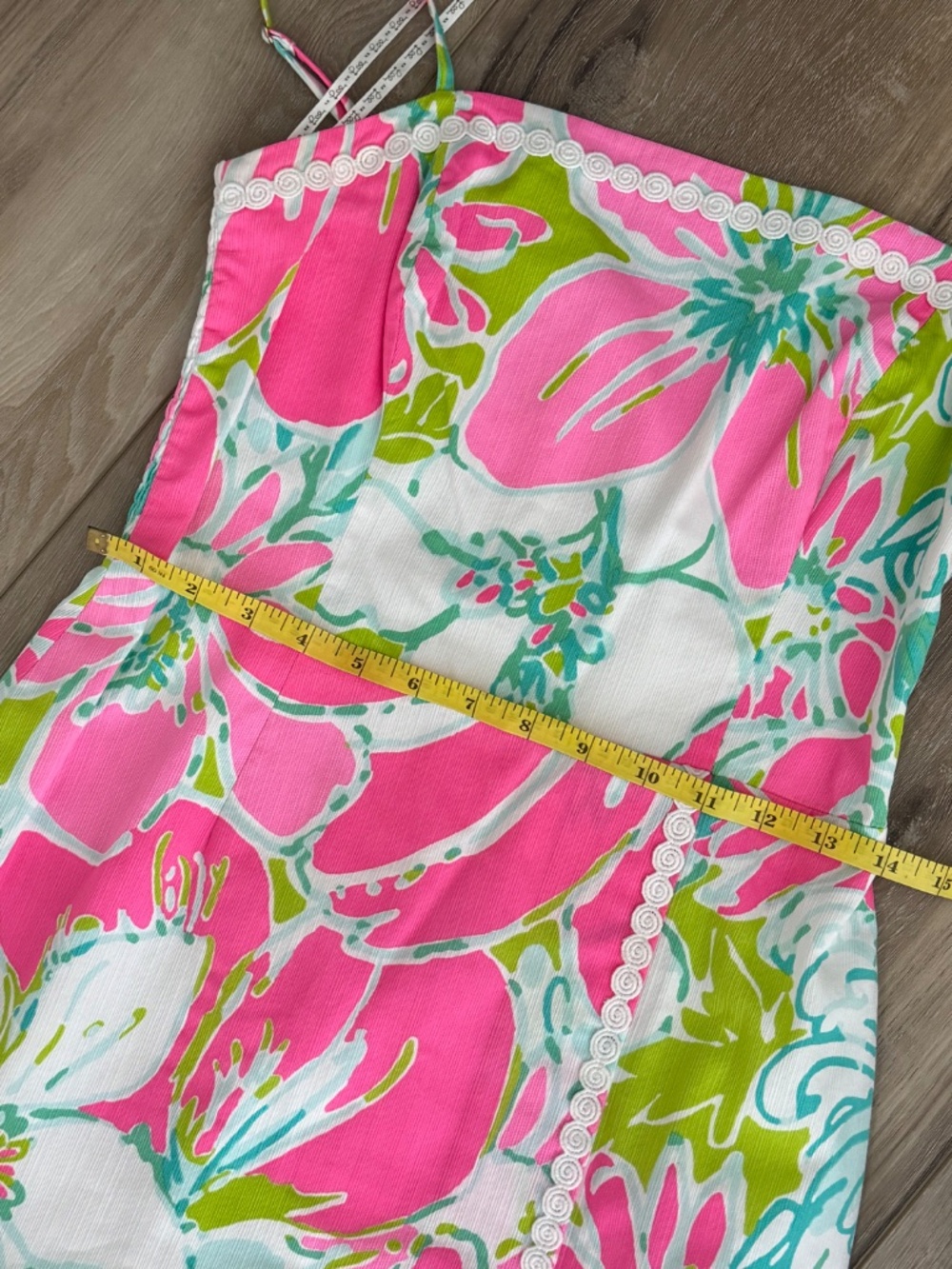 Lilly Pulitzer Jesse Skort Romper Dress Cotton Pink Green Floral Straps Sz 2 - Picture 11 of 16